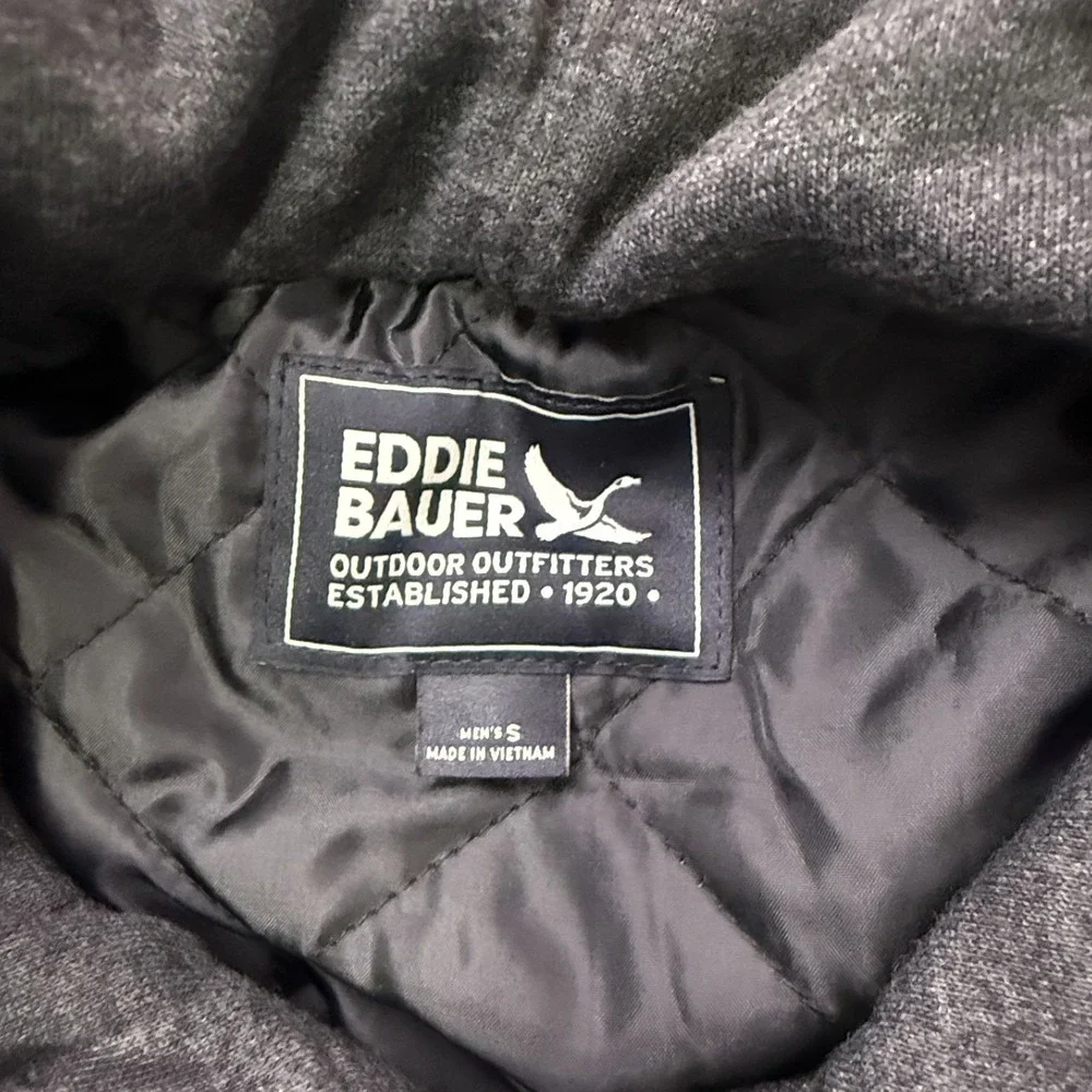 Eddie Bauer Hooded Shirt Jacket Mens S‎ Plaid Flannel Quilted Snap Shacket NWT